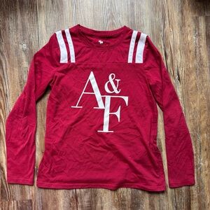 Abercrombie Kids Red Long Sleeve Tee with White Stripes